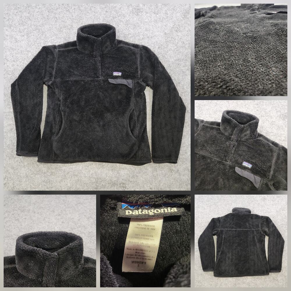 Patagonia Re-Tool Snap-T Pullover Womens S Small Black Fleece Jacket 25442